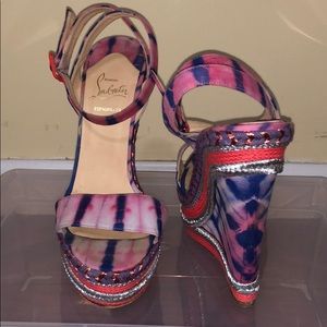 Slightly worn Christian Louboutin wedge